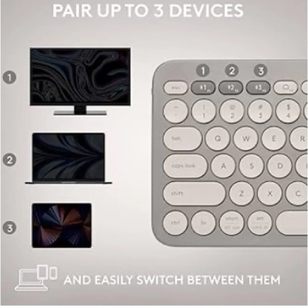 Logitech Pebble keyboard white grey